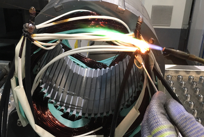 Electric motor brazing